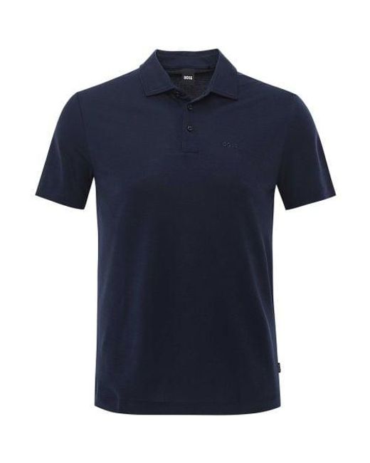 Boss Blue Lyocell Press 55 Polo Shirt for men
