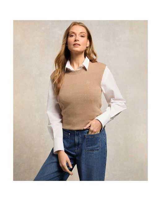 Holland Cooper Natural Sarah Knitted Tank