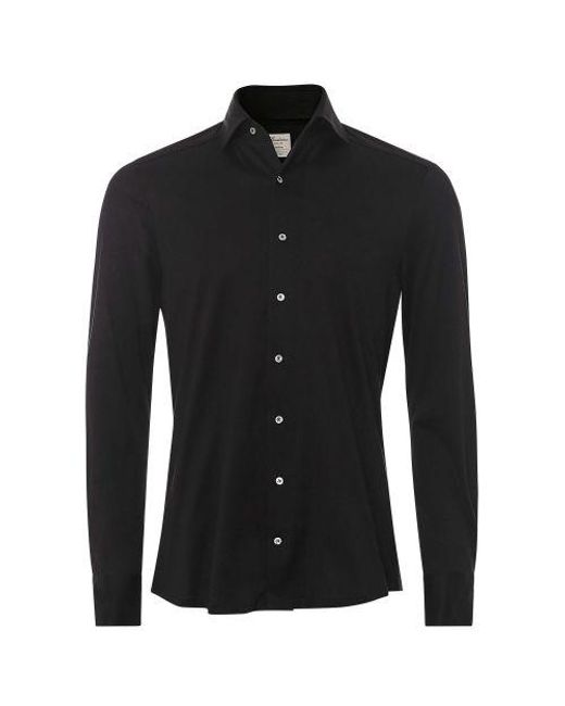 Stenstroms Black Slimline Jersey Shirt for men