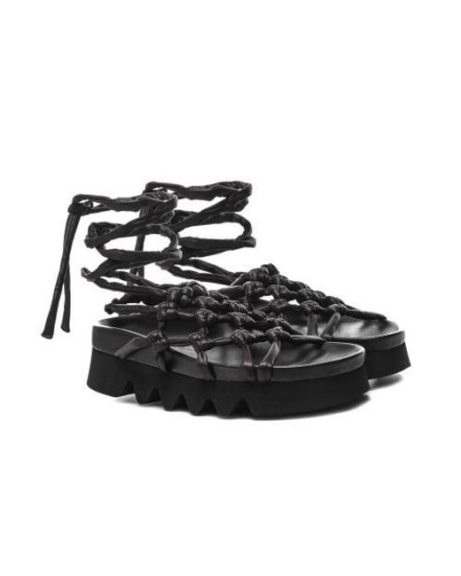 Patrizia Bonfanti Black Alison Woven Leather Sandals