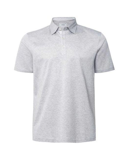 Gran Sasso Gray Contrast Trim Pique Polo Shirt for men