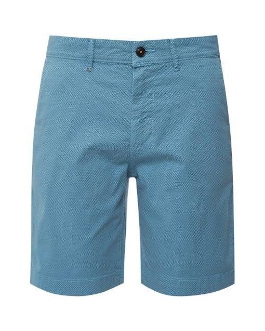 Boss Blue Slim Fit Printed Chino Shorts for men