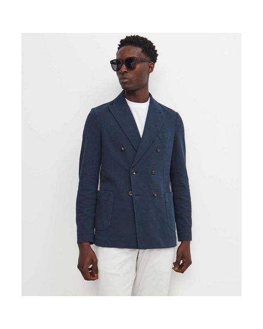 Circolo 1901 Blue Slim Fit Db Oxford Blazer for men