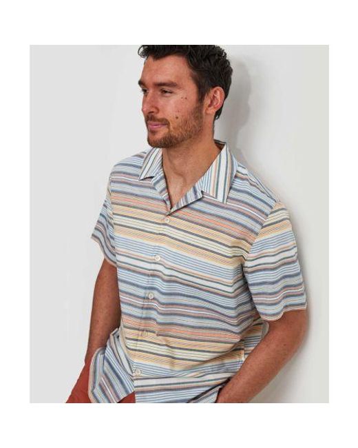 Paul Smith Blue Short Sleeve Striped Shirt for men
