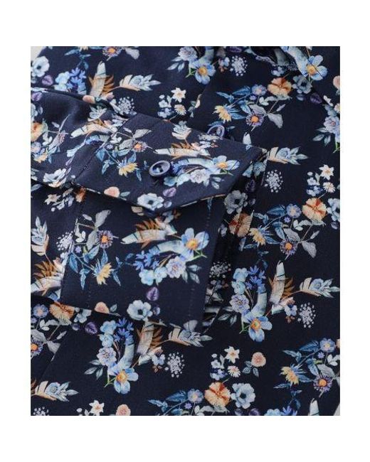 Eton of Sweden Blue Slim Fit Floral Shirt for men