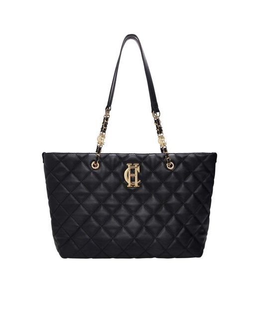 Holland Cooper Black Soho Quilted Tote Bag