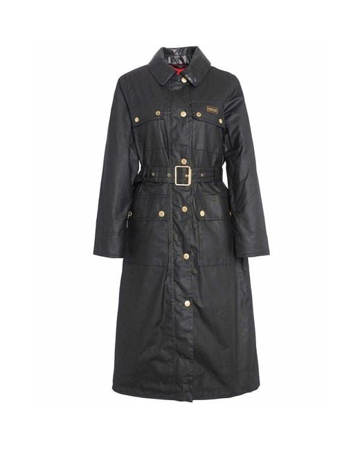 Barbour Black Milla Waxed Trench Coat