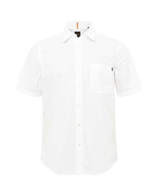Boss White Short Sleeve Relegant_6 Shirt for men
