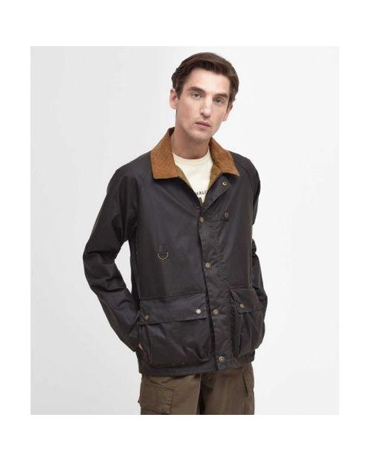 Barbour Black Waxed Utility Spey Jacket for men