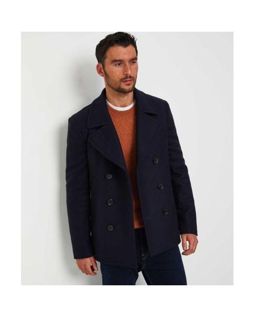 Paul Smith Blue Cashmere Mix Peacoat for men