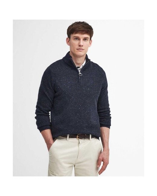 Barbour Blue Half-zip Tainsbury Jumper for men