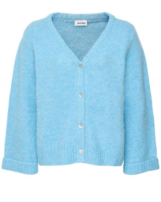 American Vintage East Alpaca Wool Cardigan in Blue Lyst