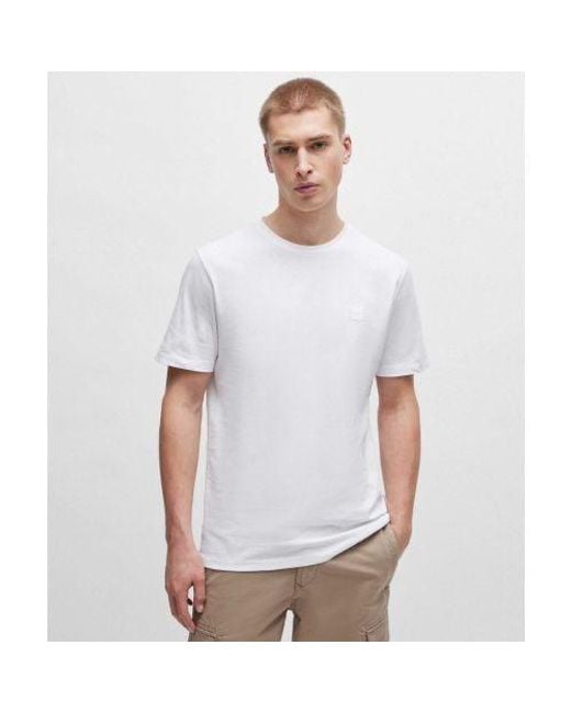 Boss White Relaxed Fit Tales T-shirt for men