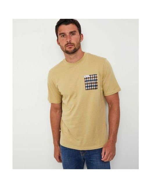 Aquascutum Natural Club Check Pocket T-shirt for men