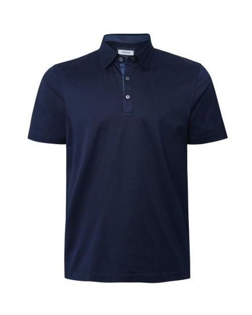 Gran Sasso Blue Contrast Trim Pique Polo Shirt for men