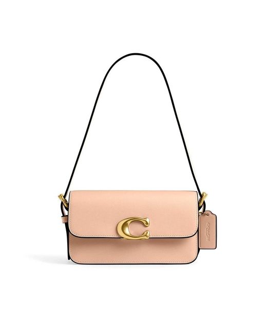 COACH Natural Zoe Leather Shoulder Bag