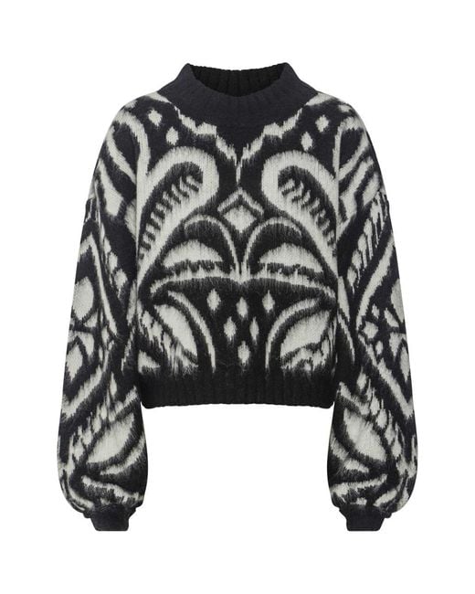 Farm Rio Black Ikat Pineapple Jumper