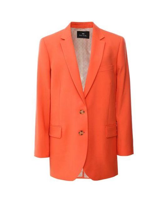 Paul Smith Orange Hopsack Wool Blazer