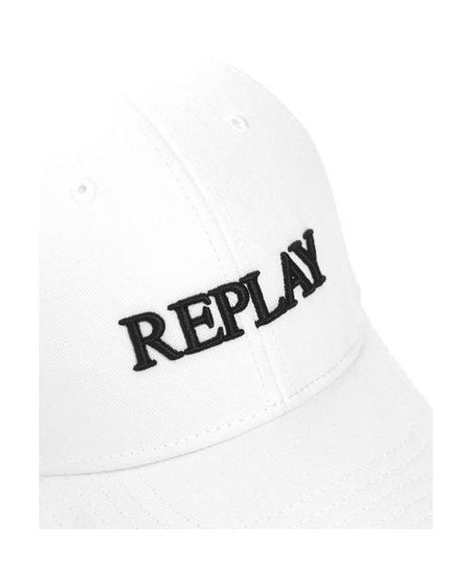 Replay White Twill Logo Cap for men