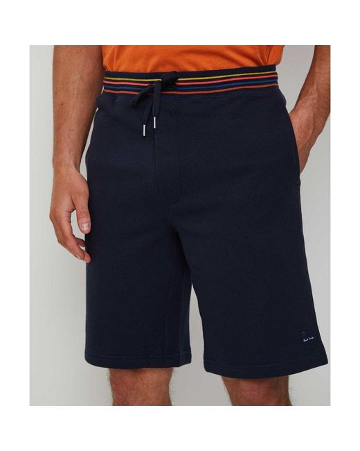 Paul Smith Blue Artist Stripe Trim Shorts for men