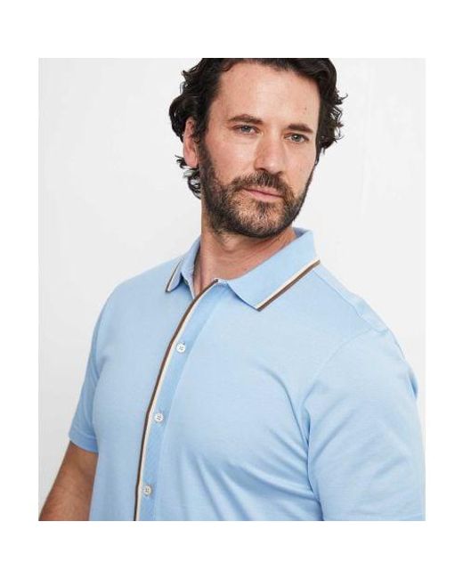 Gran Sasso Blue Contrast Trim Shirt for men