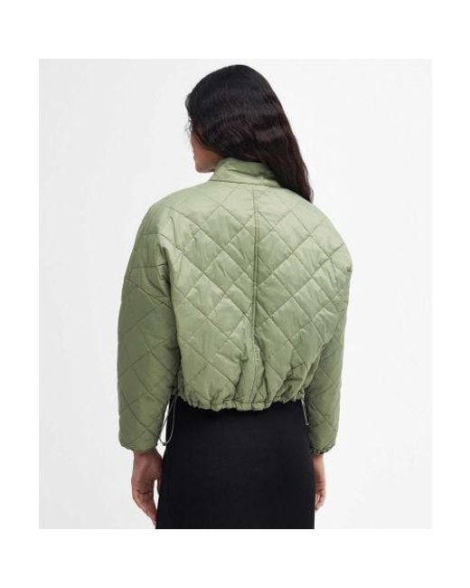 Barbour Green Hamilton Quilted Bomber Jacket