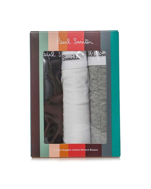 Paul Smith Gray Mix Plain Boxer Briefs 3 Pack for men