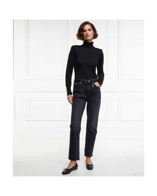 Holland Cooper Black High Rise Slim Jeans