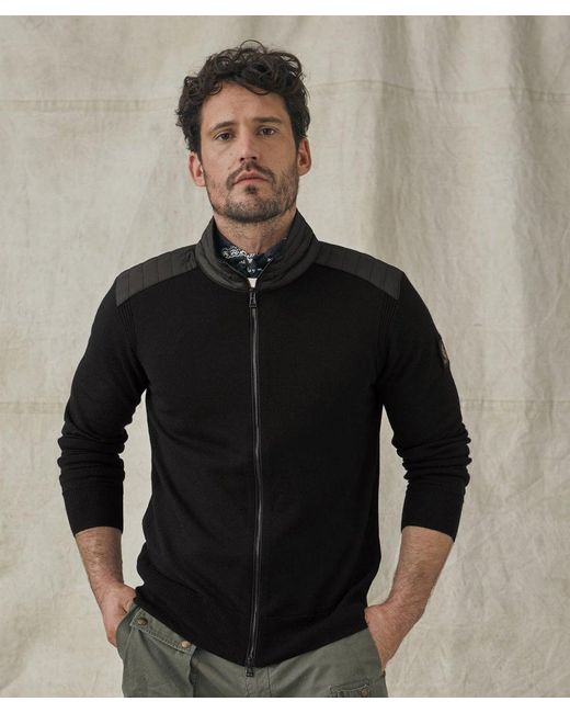 mens merino wool zip cardigan