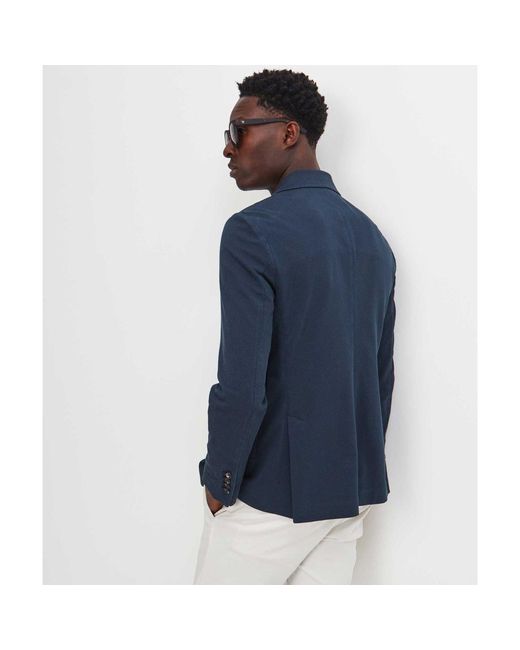 Circolo 1901 Blue Slim Fit Db Oxford Blazer for men