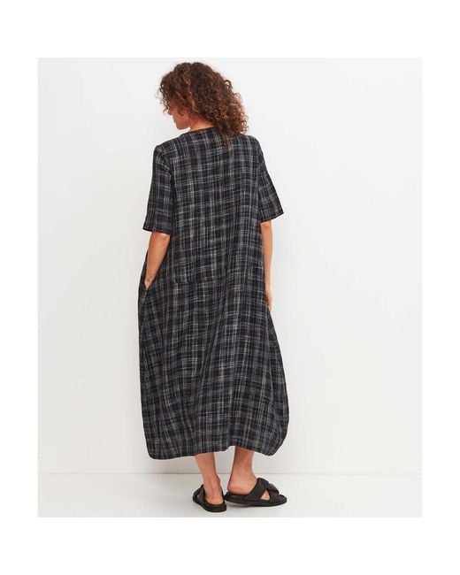 Oska Gray Linen Check 522/1306 Dress