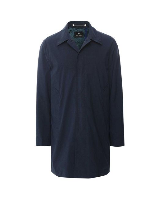 Paul Smith Blue Lightweight Overcoat for men