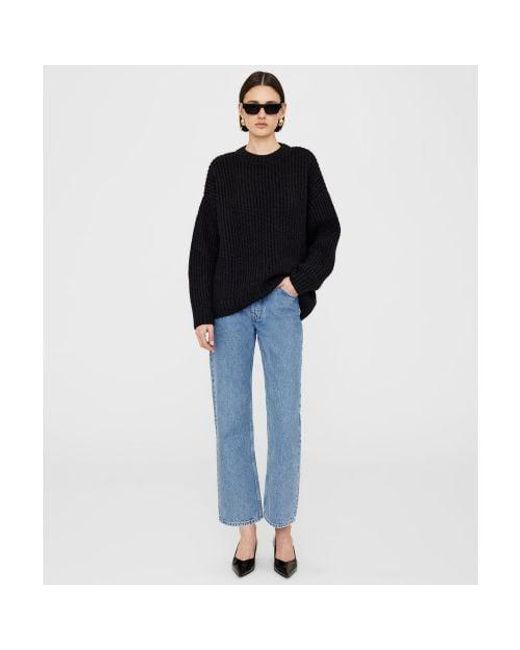 Anine Bing Black Sydney Crew Sweater