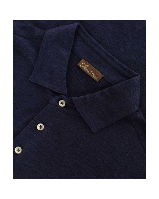 Stenstroms Blue Linen Polo Shirt for men