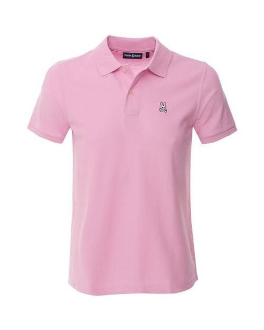 Psycho Bunny Pink Classic Polo Shirt for men