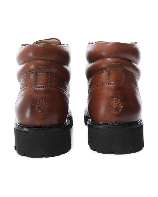 Oliver Sweeney Brown Leather Helford Hiker Boots for men