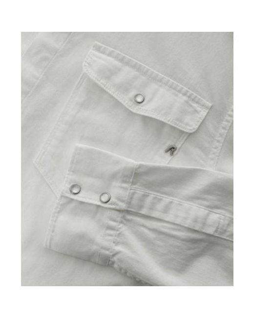 Replay White Denim Pocket Shirt for men