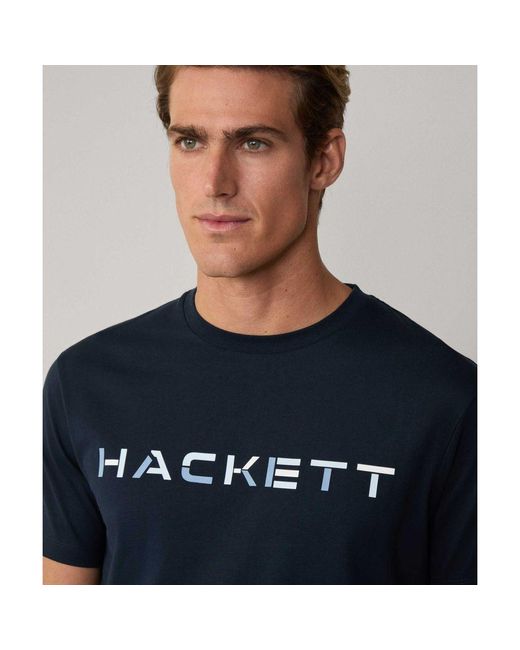 Hackett Blue Block Logo T-shirt for men