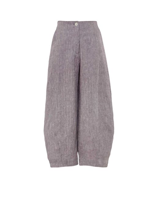 Oska Gray Herringbone Linen 545 Trousers