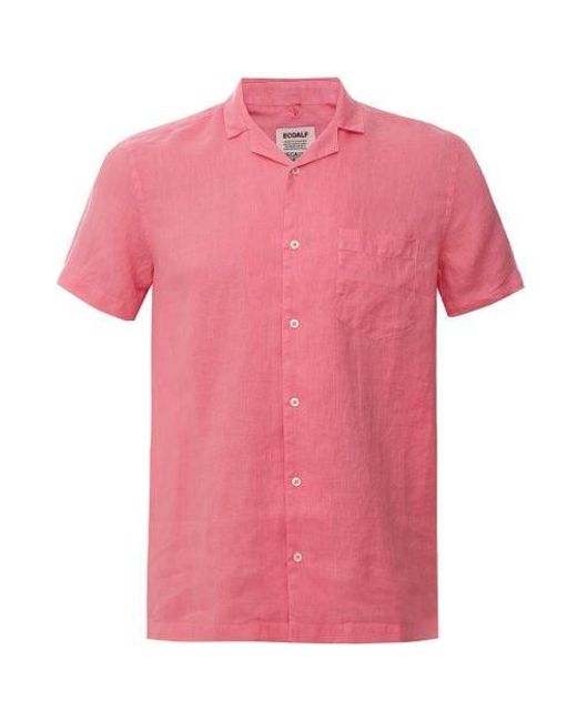Ecoalf Pink Linen Sutar Shirt for men