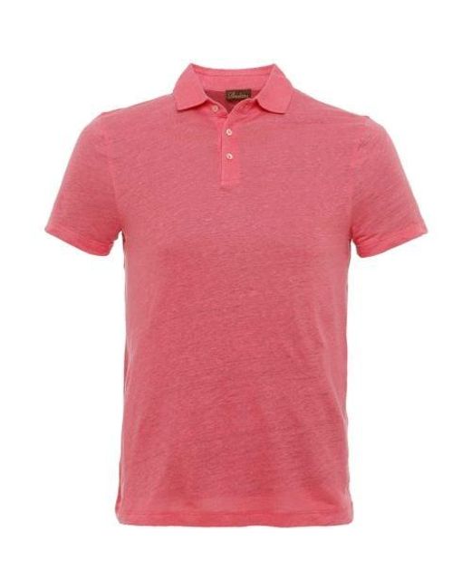 Stenstroms Pink Linen Polo Shirt for men