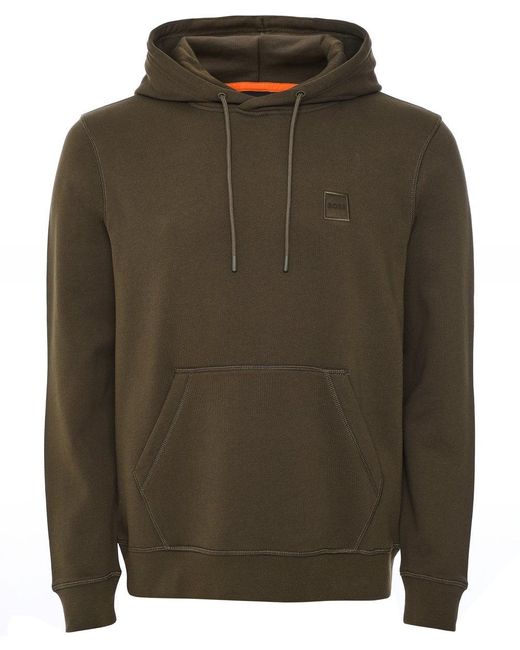 BOSS by HUGO BOSS Cotton French Terry Wetalk Hoodie in Green for Men - Lyst