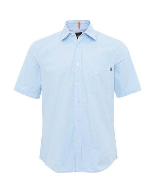 Boss Blue Short Sleeve Relegant_6 Shirt for men