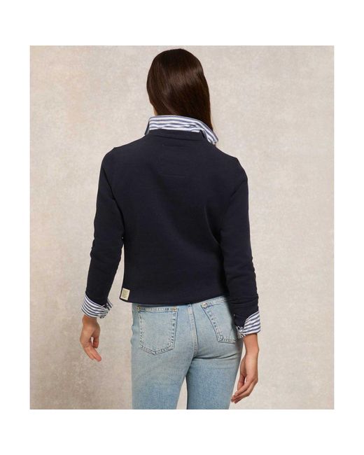 Holland Cooper Blue Varsity Crew Sweatshirt