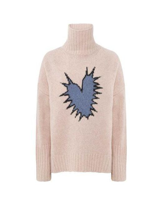 Zadig & Voltaire Pink Alma Spiked Heart Jumper