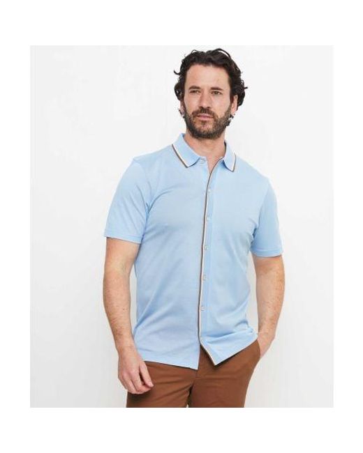Gran Sasso Blue Contrast Trim Shirt for men