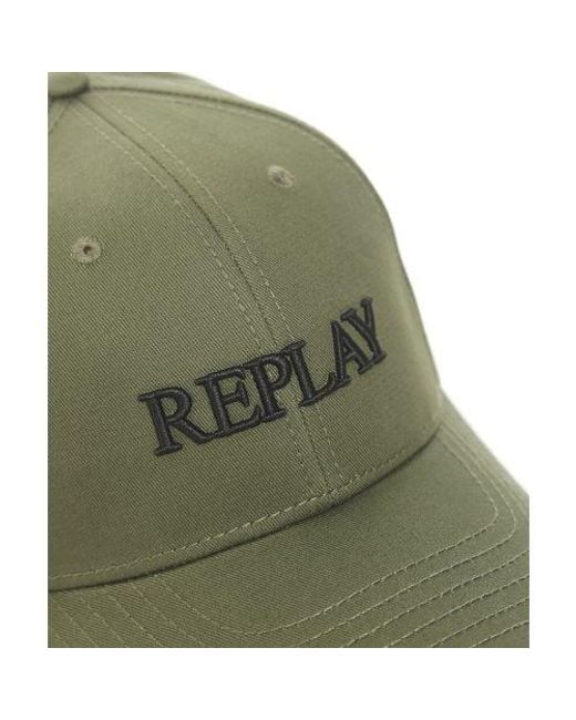 Replay Green Twill Logo Cap for men