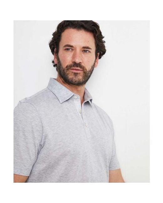 Gran Sasso Gray Contrast Trim Pique Polo Shirt for men