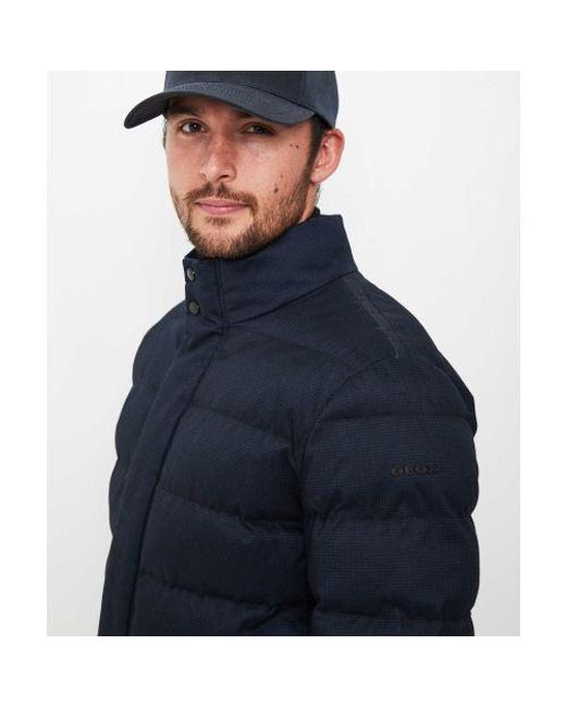 Geox Blue Levico Quilted Parka for men