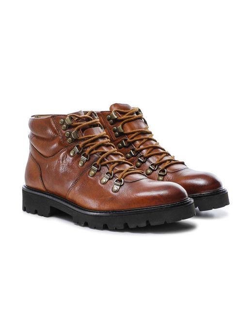 Oliver Sweeney Brown Leather Helford Hiker Boots for men